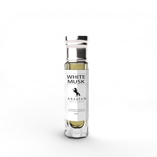 Arabian Opulence FR297 WHITE MUSK Roll-on Parfümöl | Konzentriertes Parfüm Körperöl | Langanhaltendes Parfüm auf Ölbasis für Frauen | Reisegröße Alkoholfreies weiches Parfümöl Fläschchen (6ml)