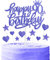 Nightfall 90th Birthday Cake Cupcake Topper, Blue Glitter Cake Toppers for Cake, Royal Blue Happy 90th Birthday Cake Topper,Blue Cake Cupcake Topper for Girls Boys Women Men Birthday Cake Decorations