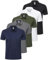 ZENGVEE 5 Pack Men's Polo Shirts Golf Polo for Men Adult Moisture Wicking Quick Dry Breathable Work Shirts Short Sleeve Multipack Tshirts Sport Top T-Shirts（0428-BlackGG Navy White-L）