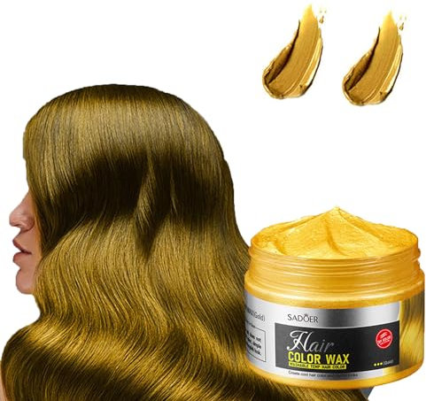 Cera Temporal para el Cabello, Tinte Unisex, Color para Cosplay y Halloween (Amarillo, 120 g)
