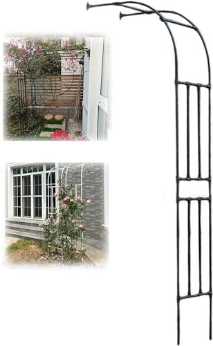 MJBDCVN Demi-Arceau de Jardin en métal, Demi-Arc inférieur, résistant aux intempéries, tonnelle de Jardin, Hauteur 240 cm, piquets de Treillis de Jardin(Size:150cm,Color:Noir)