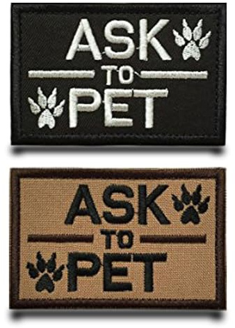 2 StückAsk To PetFlagge-Patch Stickerei Taktische Militär Aufnäher mit Stickereiverschluss Applikation Patch für Taktische Hund Kleidung Baseballkappe Weste Hundegeschirr