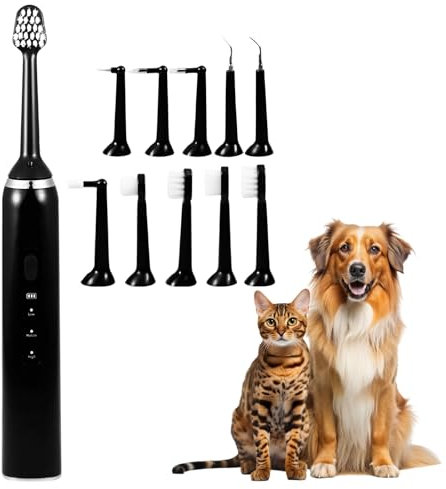 Plaza Tartar Remover Tooth Cleaner for Dogs and Cats - Dental Care Set Fights Tartar, Bad Breath, and Gum Disease - Black