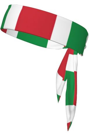YQxwJL Haarband mit italienischem Flaggen-Druck, für Männer und Frauen, verstellbares Bandana für Sport