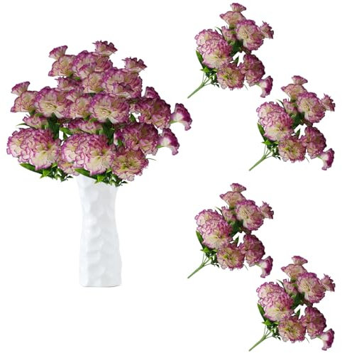 astylishome Kunst Blumen 30cm Blumensträuße Stängel Nelken Kein Verblassen Künstliche Blume für Hochzeit Party Zuhause Büro Restaurant Tischdekoration Dekoration 0409