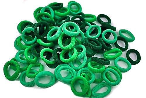 Mytoptrendz 100 Pieces Mini Soft Hair TieKids Hair Bobble Seamless Hair Band Jersey Fabric Hair Ponio for Baby Girls Kids Toddlers Ponytail Holder Hair Accessories (Green-Gradient)