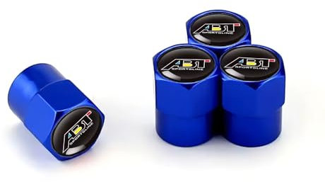 WxsYFFS Ventilkappen Ventildeckel Reifenventilkappen 4 Stück Kompatibel mit für VW ABT R Line Polo Golf Passat B5 B6 B7 Legierung Metall Luftventilkappen,B