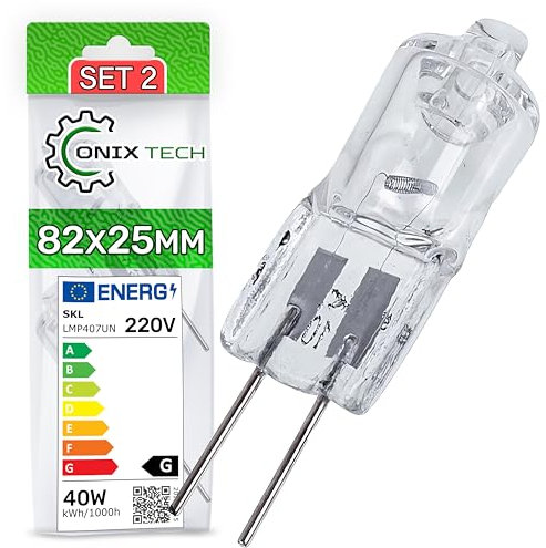 ONIX TECH Halogena Bombilla Campana Extractora G4 12V 20W 300°С con Código Original 184736 2080139021 481281728422 484000000983 para Gorenje para Whirlpool para Electrolux