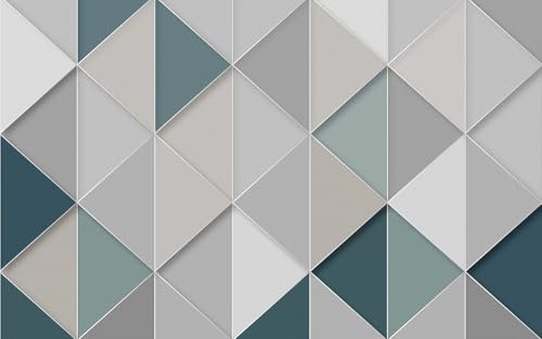 Papier Peint Panoramique Triangle Vert Bleu Papier Peint Chambre Adulte Papier Peint Panoramique Enfant Papier Peint Salon Décoratif Papier Peint Intissé 336x238cm