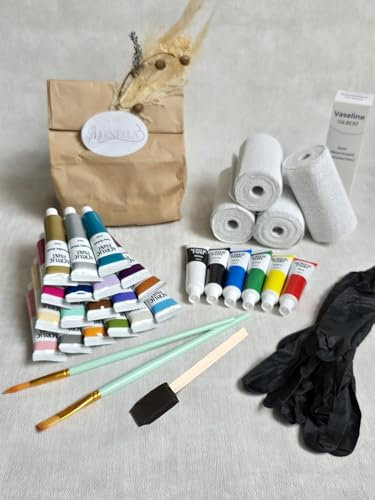 Marnella, Made in France- Kit Premium de moulage de ventre de grossesse, femme enceinte avec peintures, gants et pinceaux, souvenir 3D.