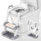 Potty Training Seat and Step, Adjustable Toddler Toilet Seat with Soft Cushion Design, Handle, Foldable Portable Kids Potty Ladder Stool Non Slip,Space Efficient,Easy Assembly,Adjustable Height,Grey