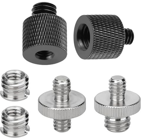 SHSHbuy 6 Pcs Stativ Adapter 1/4 auf 3/8 Zoll Gewindeadapter,3/8 auf 1/4 Zoll Kamera Adapter Stativschraube Kamera Stativgewinde Adapter für Kamera Mikrofonstativ Lampenstative