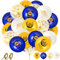 AhfuLife 32 Stück Ramadan Mubarak Luftballons Deko, Stern Mond Blau Weiß & Gold Luftballons Ramadan Kareem Dekoration für Muslim Islamische Party Umrah Eid Mubarak Deko