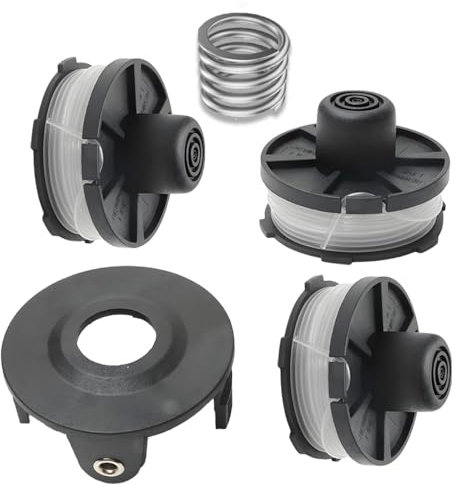3 pièces Bobines de fil de rechange pour coupe-herbe,1 ressort,1 couvercle bobine,Compatible avec Makita,Remplacement 18V dur181/RF/Z,195858-1/196145-9 Tondeuse à gazon bobine filetée de rechange pour