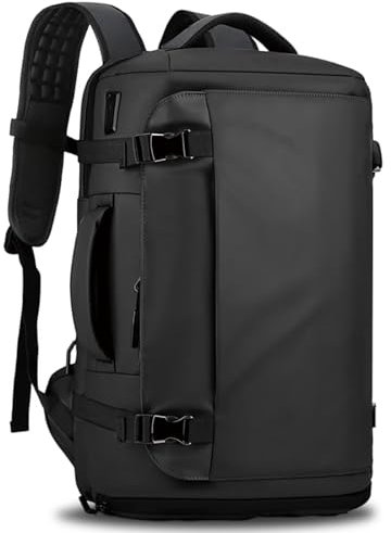 Clufar Handgepäck Rucksack 40L Reiserucksack mit USB Ladeanschluss Schwarz TSA Freundlich Wasserdicht Laptop Rucksack Herren 17+ zoll Kabinenrucksack mit Schuhfach für Reise Weekender Trip,Black