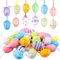 Ostereier zum Aufhängen, 48 Stück Bunte Ostereier Plastik, Ostereier aus Kunststoff, Osterdeko Hängedeko, Osterbaumschmuck, Dekorative Eier-Ornamente für Innen Außen Osterdeko