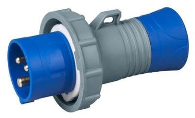 Fiche industrielle 230 V, 2P+T, 32 A, IP67, bleu - Rosi 1008413