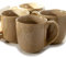 Darthome Brown Reactive Glaze 350ml Mugs Set of 4 Stoneware Ribbed Vintage Coffee Cups
