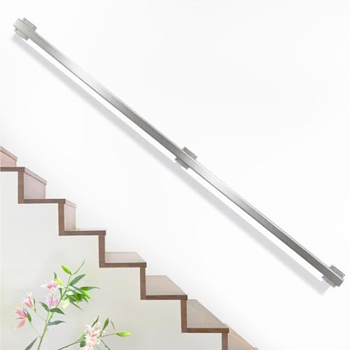 Handlauf - Treppengeländer Innen - Geländer Treppe, 150cm Silber Handläufe für Treppen, Außen/Innen Edelstahl Stiegengeländer Terrassengeländer (Silber, 150cm)