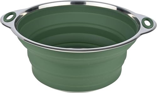 C.A.O. - Saladiers pliables en silicone 2,50 litres, en silicone & inox - Couleur Vert - Longueur 28 cm - Largeur 24 cm - Hauteur 11,5 cm
