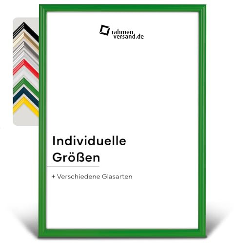 PANORAHMA BILDERRAHMEN Kunststoff Bilderrahmen 60 x 80 cm, Grün/Bilder Rahmen zum Aufhängen/Kunststoff Rahmen mit Echtglas