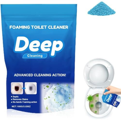 100g Toilet Cleaner Foam,Toilet Descaler Heavy Duty,Self Activating Powder For Toilets Bowl Cleaner,Fast Acting Heavy Duty Drain,Remove Stubborn Stains,Powerful Pipe Dredging Agent,For All Pipes