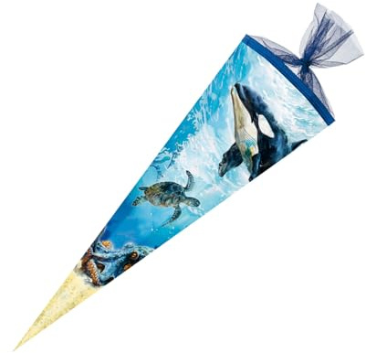 Schultüte / Zuckertüte / 85cm / eckig / Meereswelten