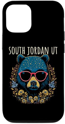 South Jordan Utah USA Bär trägt Sonnenbrille Blumen Design Hülle für iPhone 12/12 Pro