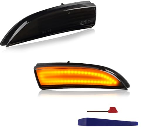 OZ-LAMPE Fahrtrichtungsanziger Spiegelblinker für Ford Fiesta Mk7 2008-2017 | Spiegelblinker für B-Max 2012-2017,Beleuchtung seitenmarkierungsleuchten mit Canbus Fehlerfrei, Schwarz