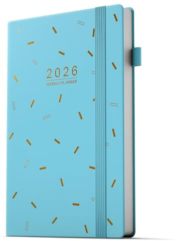 TDOLISSTE - Akademischer Terminkalender 2026 Wochenansicht, A5 Terminplaner für Lehrer, Studenten, Work&Home, Taschenkalender Januar 2026 - Dezember 2026 (Cyan)