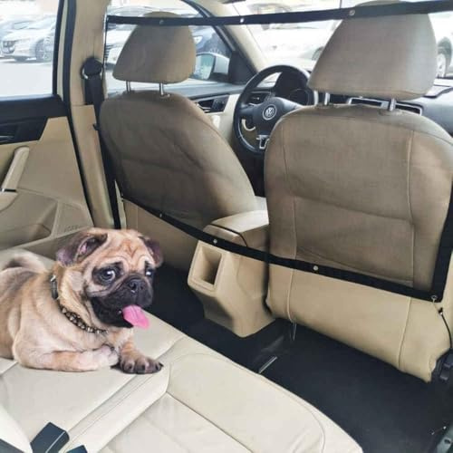 Hundenetz Auto Rücksitz für Audi A5 Cabrio 2 (II) F5 I 2016-2024, Hunde Hundegitter Schutznetz Barriere Trennnetz mit Verstellbarem Seil und Haken