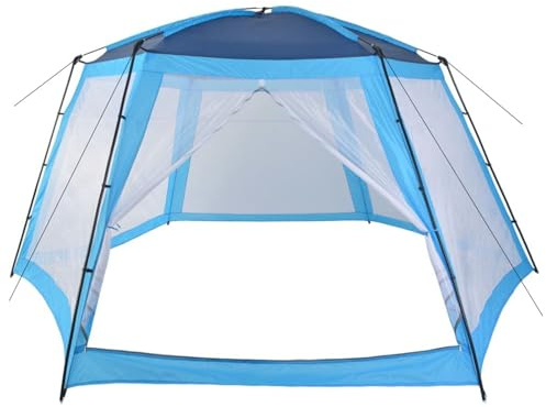 WGYHOME Pool-Zelt Blau 590x520x250 cm aus PA-beschichtetem Polyester – UV-beständig & wasserabweisend, Sonnenschutz für runde Pools bis 400 cm Durchmesser und Sitzgruppen