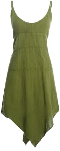 Vishes Elfenkleid Damen Asymmetrisch Zipfelsaum Spaghettiträger Boho - Alternative Mode