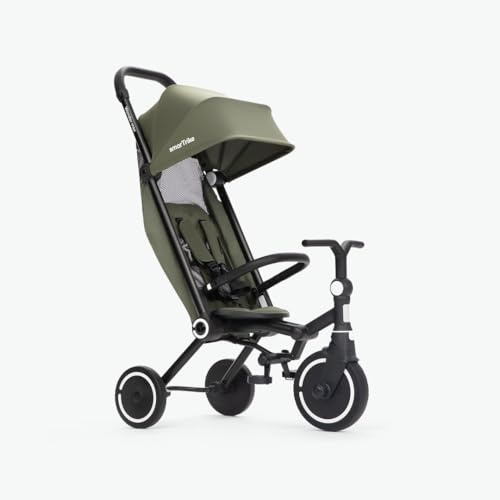 smarTrike Wonder max™ Ultraleichtes, kompaktes Dreirad, Klappbar, Carry- on Approved, Ultraleichtes, kompaktes Trike, Für Kinder von 6 Monaten bis 3 Jahren. Sage - oliv-grün