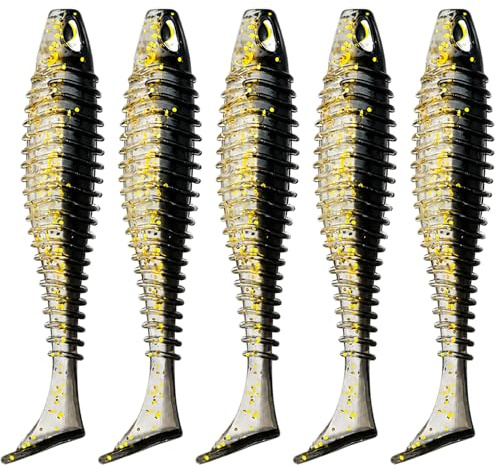 Angelköder Set, 6.5 cm Einfacher Fang Gummifische Köder | 5 Stück Kunstköder Wobbler Hecht Fische Köder Set für Hecht, Barsch