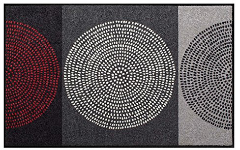 Salonloewe Fußmatte waschbar Nestor 75x120 cm Läufer Sauberlauf-Teppich Design-Kreise Muster