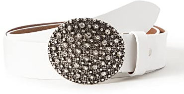 MGM Damen Gürtel Tanja, Einfarbig, Gr. 80 cm, Weiß (weiß 2)