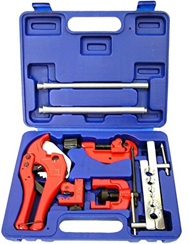 KIT IDRAULICO 8 PEZZI SET CESOIA TAGLIATUBO FLANGITUBI PIEGA TUBI IN VALIGETTA