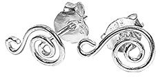 NKlaus PAAR 925 STERLING SILBER Keltische Gothic Ohrstecker Alia Spiral 7159