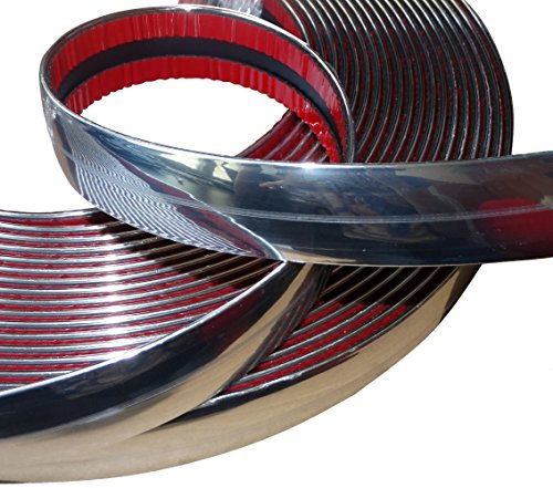 AERZETIX: 30mm 4.5m Bande Baguette adhésive Couleur Chrome Nickel Argent