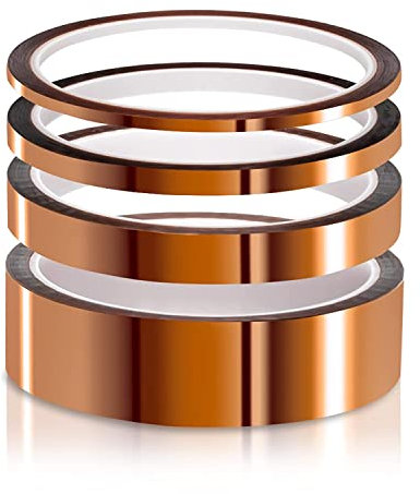 ELEGOO Lot de 4 Ruban Adhésif Silicone Polyimide Kapton Résistant aux Hautes Températures 260℃ - Longueur 30m pour Masquage, Soudure, Carte de Circuit Imprimé Isolant DIY