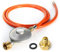 Anschluss-Set bestehend aus Druckminderer 30 mbar Gasschlauch 200 cm + Übergang 1/2 x 1/4 / Gas Regler (für z.B. Gaskocher, Gasherd, Hockerkocher, Campingkocher)
