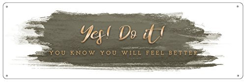 Interluxe METALLSCHILD Blechschild YES DO IT Gold Abstrakt Motivation Ansporn Typografie Spruch