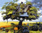 ABEUTY Malen nach Zahlen für Erwachsene Anfänger – Baumhaus Golden Field 40,6 x 50,8 cm Zahlengemälde (kein Rahmen)