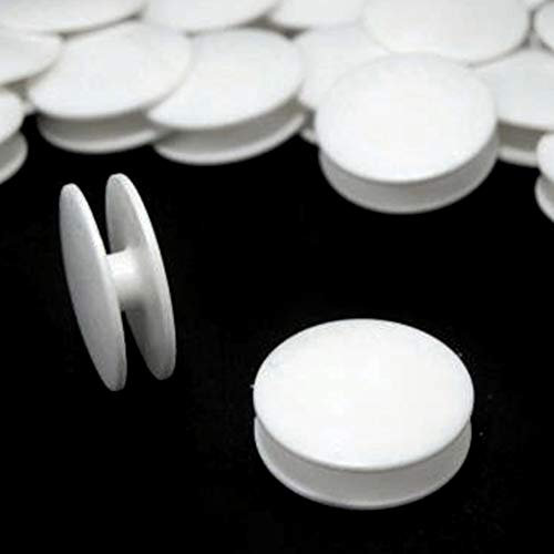 BIG-SAM - Wäscheknöpfe - Doppelknöpfe | 28 - 18,4mm | aus Kunststoff | Farbe Weiß | Knöpfe ohne annähen | für Bettwäsche (28 - 18,4mm)