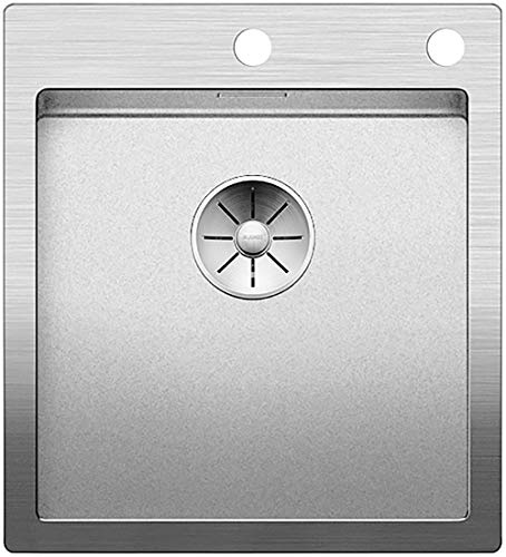 BLANCO CLARON 400-IF/A Durinox | Edelstahl Spüle | [46x51x19,9 cm] | für 45 cm breite Unterschränke | Widerstandsfähig Kratzern | Einbauart: Einbau von Oben & Flächenbündig