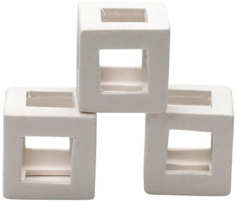 GRNLO Shrimp Playcube | Aquarium Deko Versteck Würfel aus Keramik | Rückzugsort & Kletterplatz für Garnelen & Krebse | Ideal zum Bepflanzen | Nano Deko & Rückzugsort 2 x 2 cm - weiß