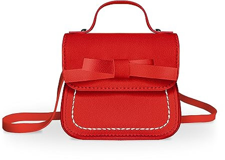 Mayplous Mädchen Umhängetasche Kleine Kinderhandtasche mit Blume Mini Münztasche Geldbörse Kleine Brieftasche für Kleinkinder Alter 2-5 Jahre Größe 80-110cm / 31,5-43,3 (Red)