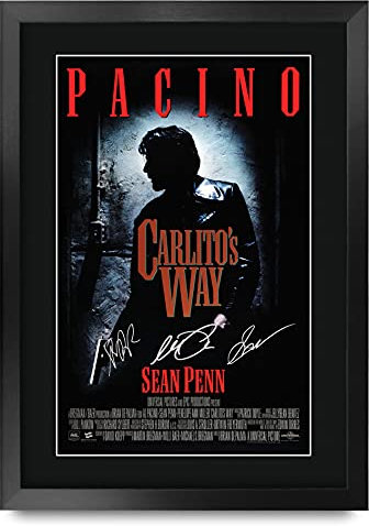 HWC Trading Carlitos Way Der Cast Al Pacino Sean Penn Brian De Palma Geschenke Printed Poster Autogramm Bild für Film-Memorabilia Fans - A3 Eingerahmt