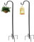 XVZ Garten Schäferhaken, 2 Stück 96cm Hirten Haken, Metall Gartenstab mit Haken, für Blumenampel, Halterung, Vogelhäuschen, Blumentöpfen, Laternen, Gartenlichter, Hochzeitsdekor (Schwarz)
